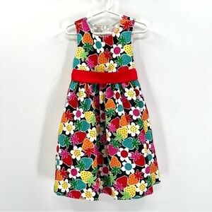 AMERICAN PRINCESS Girl's Colorful Strawberry Floral Sleeveless Dress Size 5